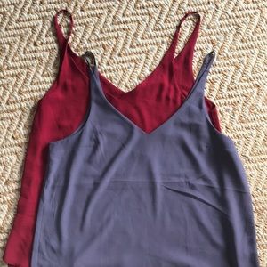 Set of 2 Topshop drapey v-neck tanks